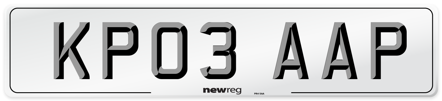 KP03 AAP Number Plate from New Reg